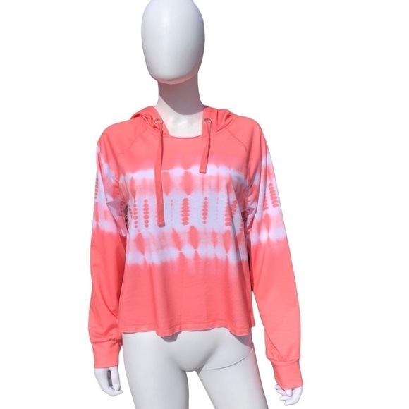 NWT NANETTE Lepore Crop Tie-Dye Pink Hoodie Jacket/Sweatshirt - Picture 3 of 14